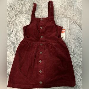 Cat & Jack Girls button front dress - beautiful maroon/wine color. New with tags